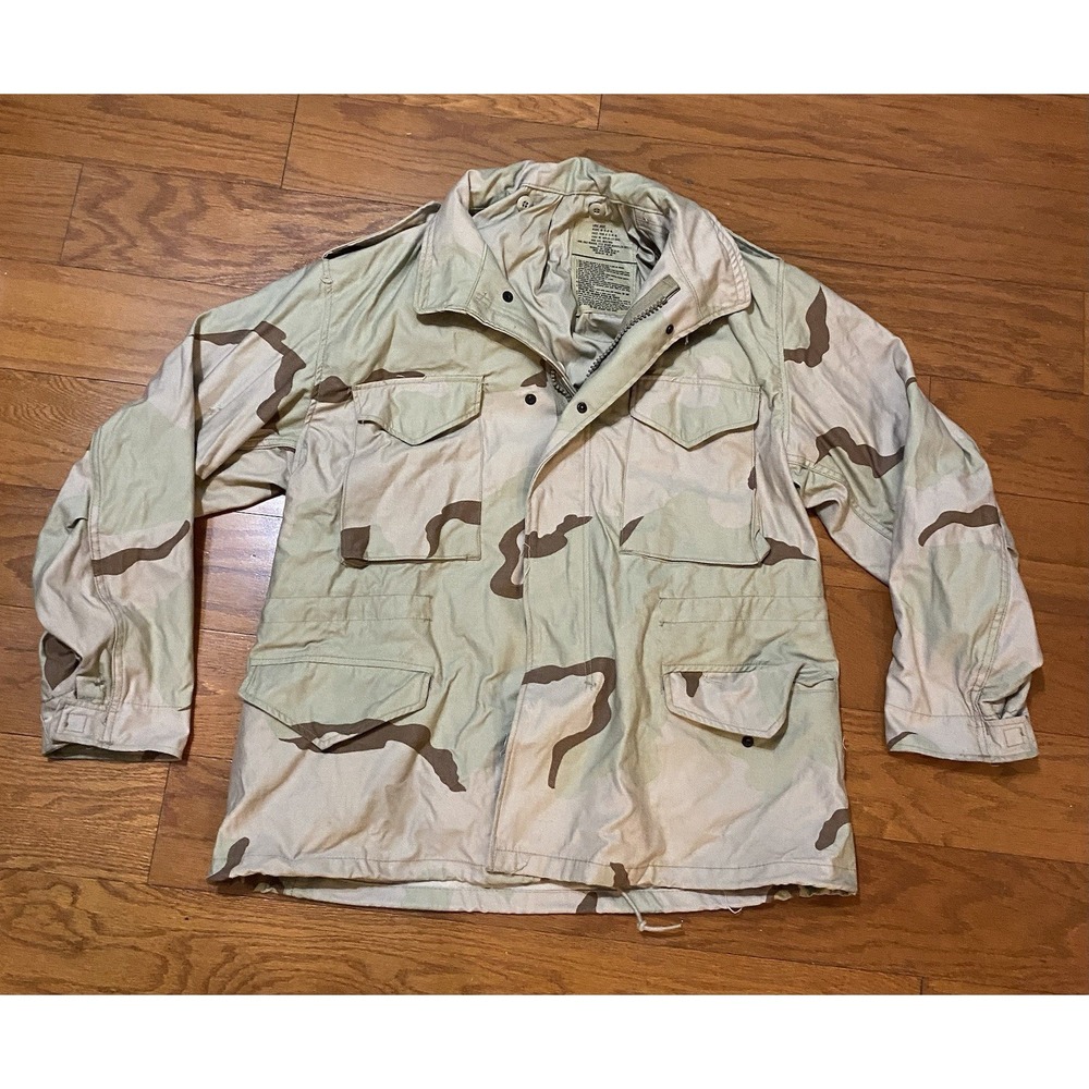 US M65 Military Jacket Mens L Short  Field Desert Camo Army Cold Weather Coat